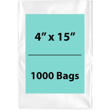 Clear Poly Bags Thickness: 4 Mil Size: 4 inch (width) X 15 inch (Height)  Pack of 1000 Bags